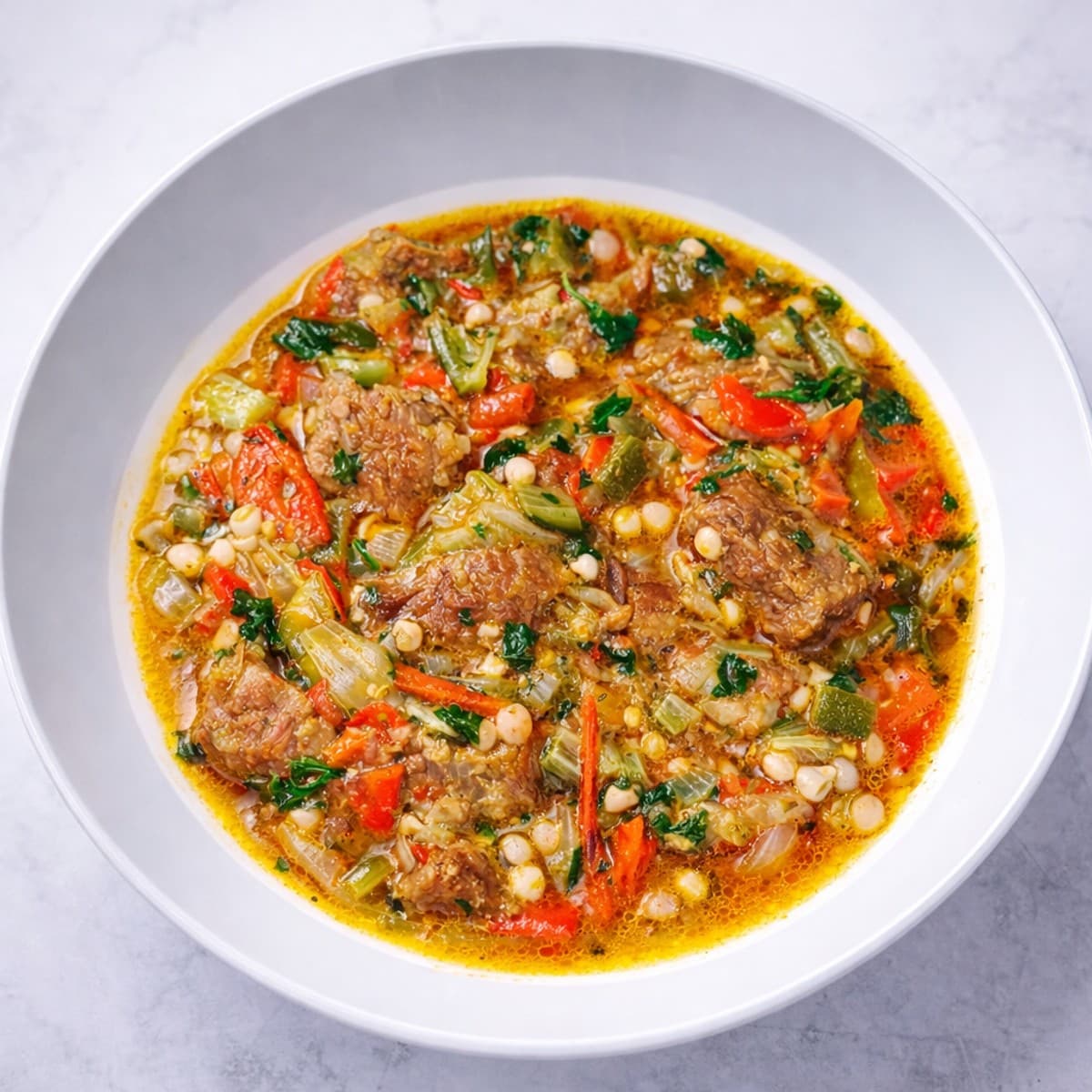 Viande de bœuf avec gombo😋