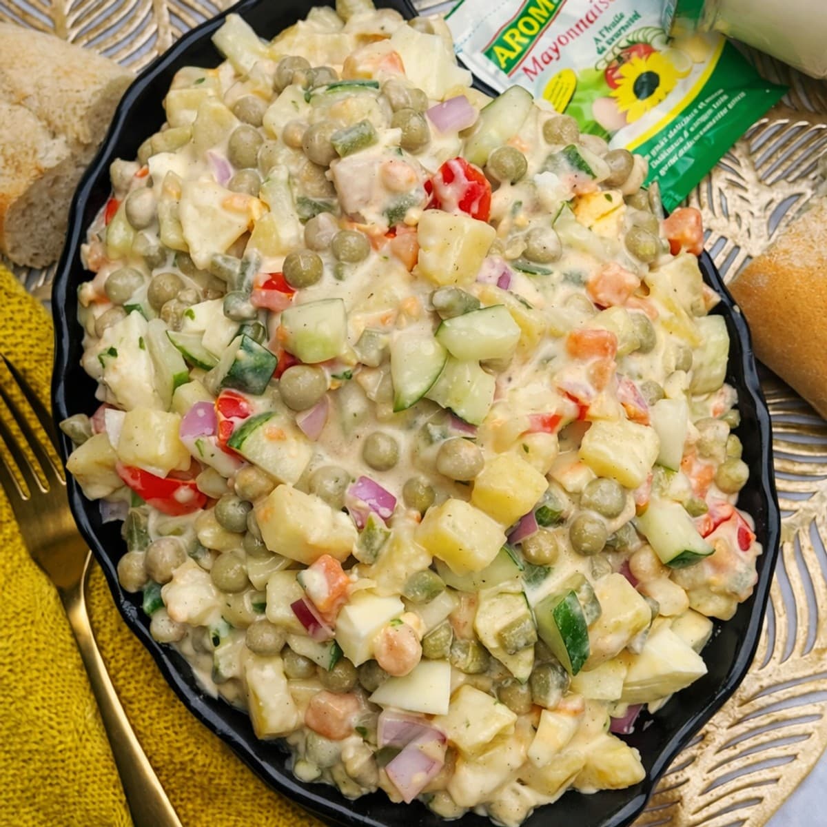 Macédoine de légumes et vinaigrette crémeuse : recette