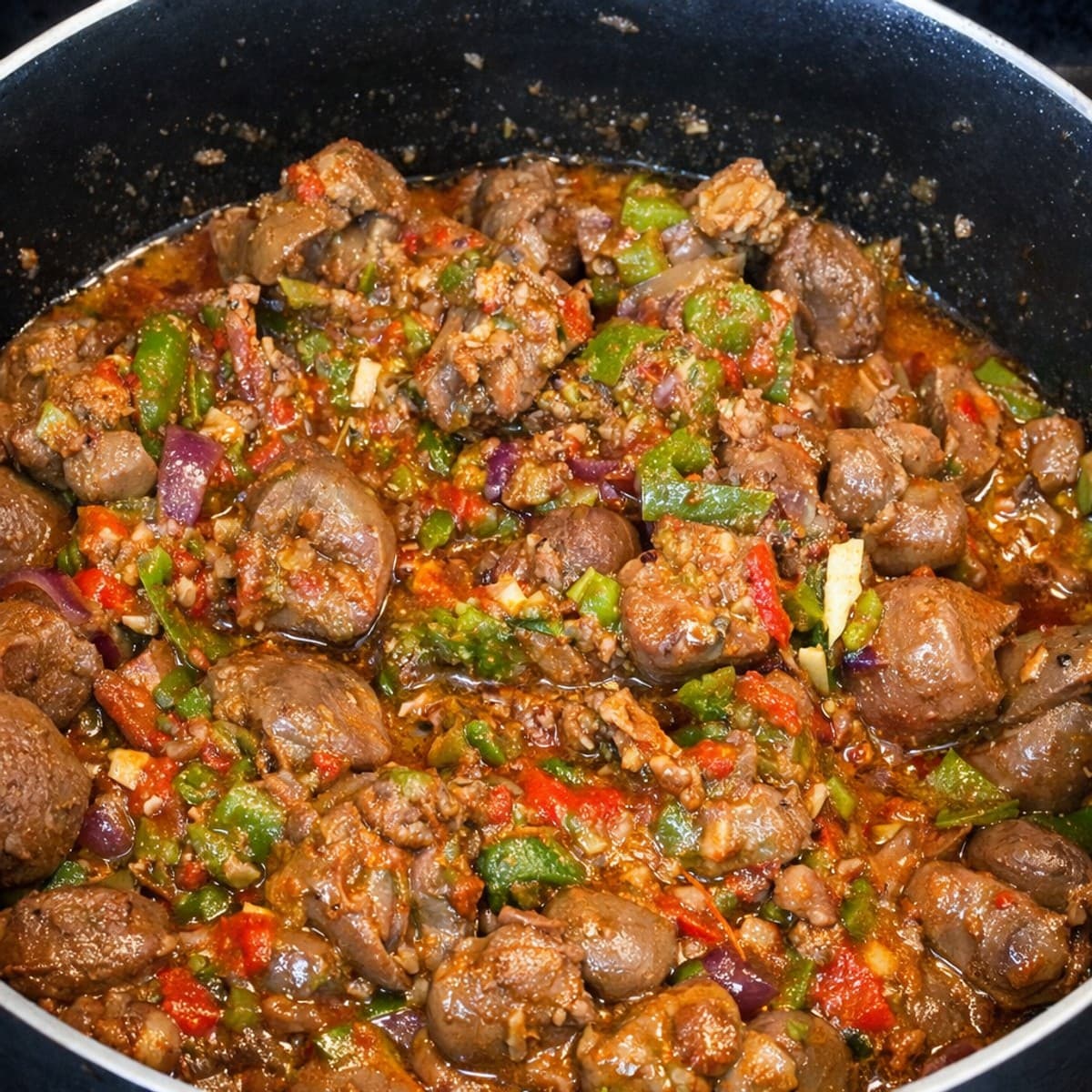 Mijoté de rognons et foie aux poivrons : recette