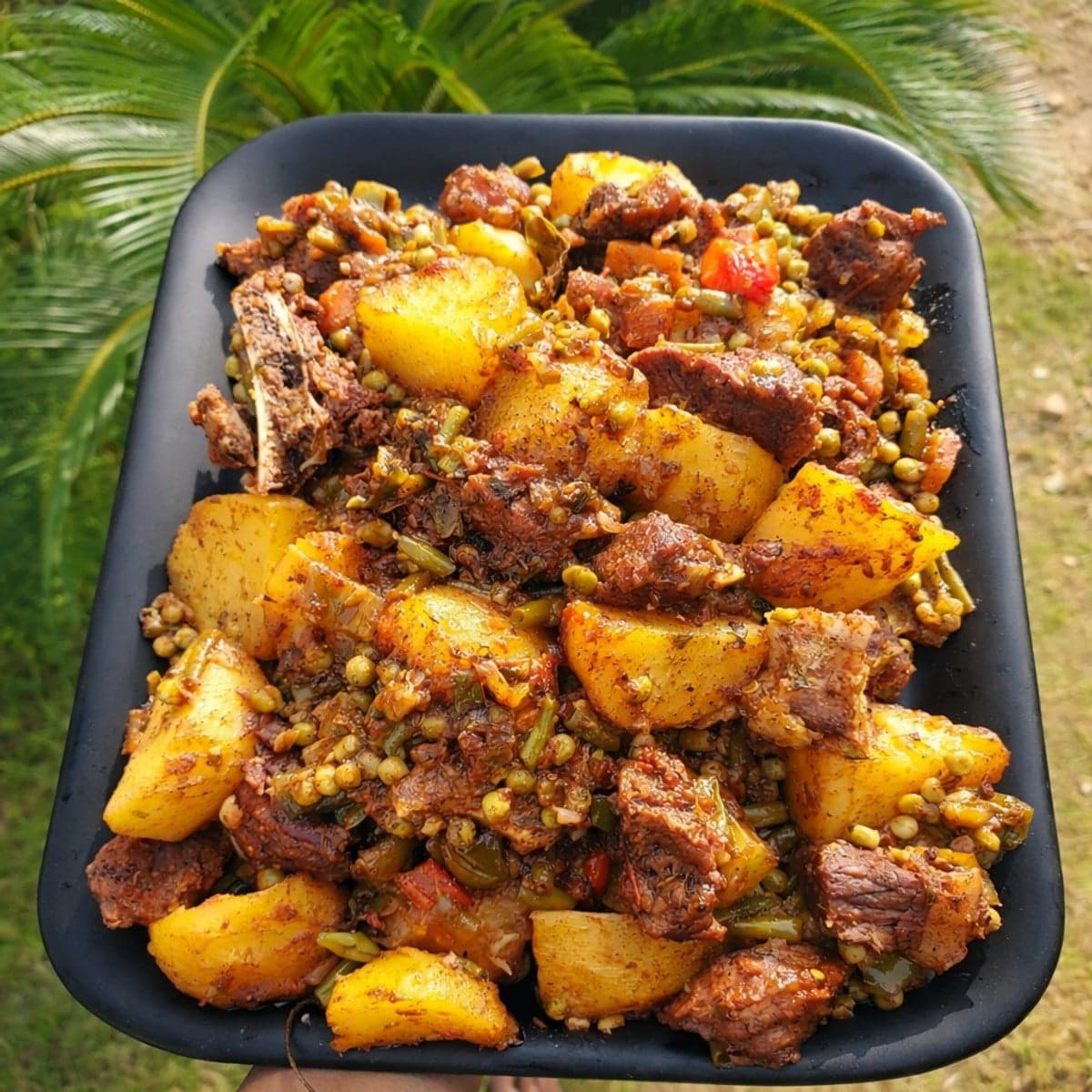 Ragoût de pommes de terre bœuf et petitPois