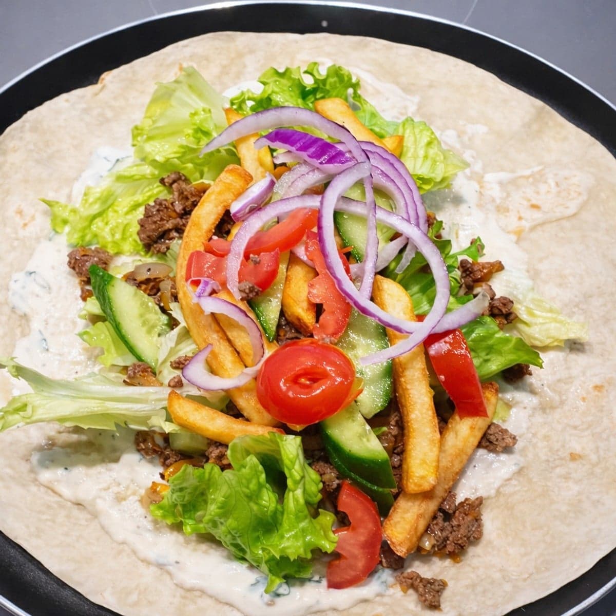 Shawarma express à la viande hachée : simple, savoureux et croustillant
