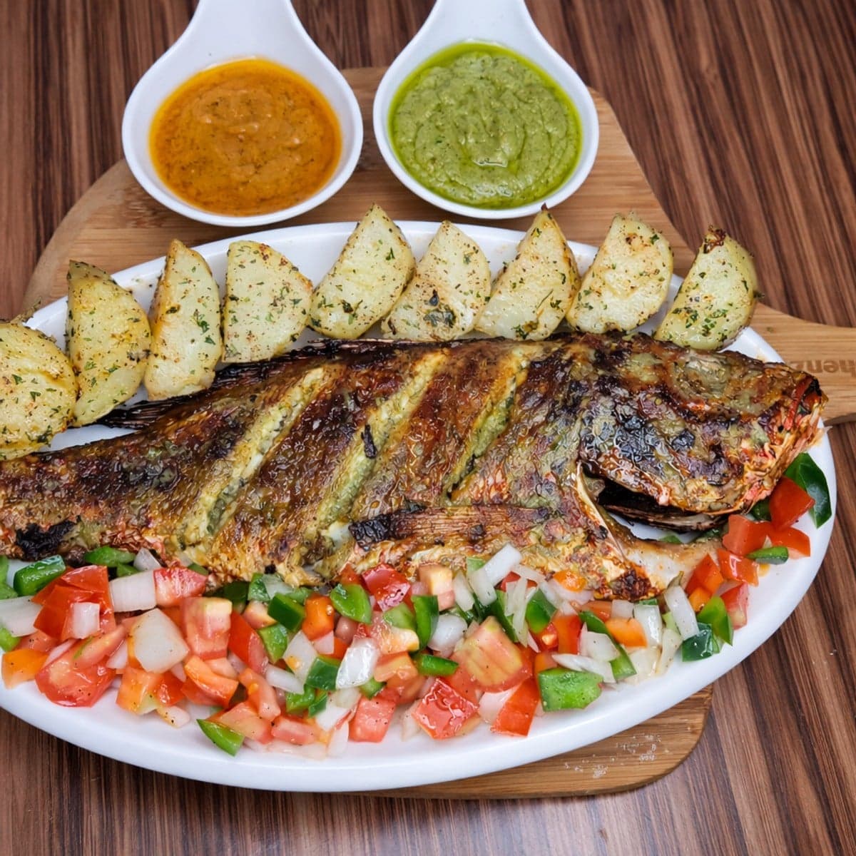 Poisson et Pommes au Four avec Légumes : Un Plat Sain et Savoureux
