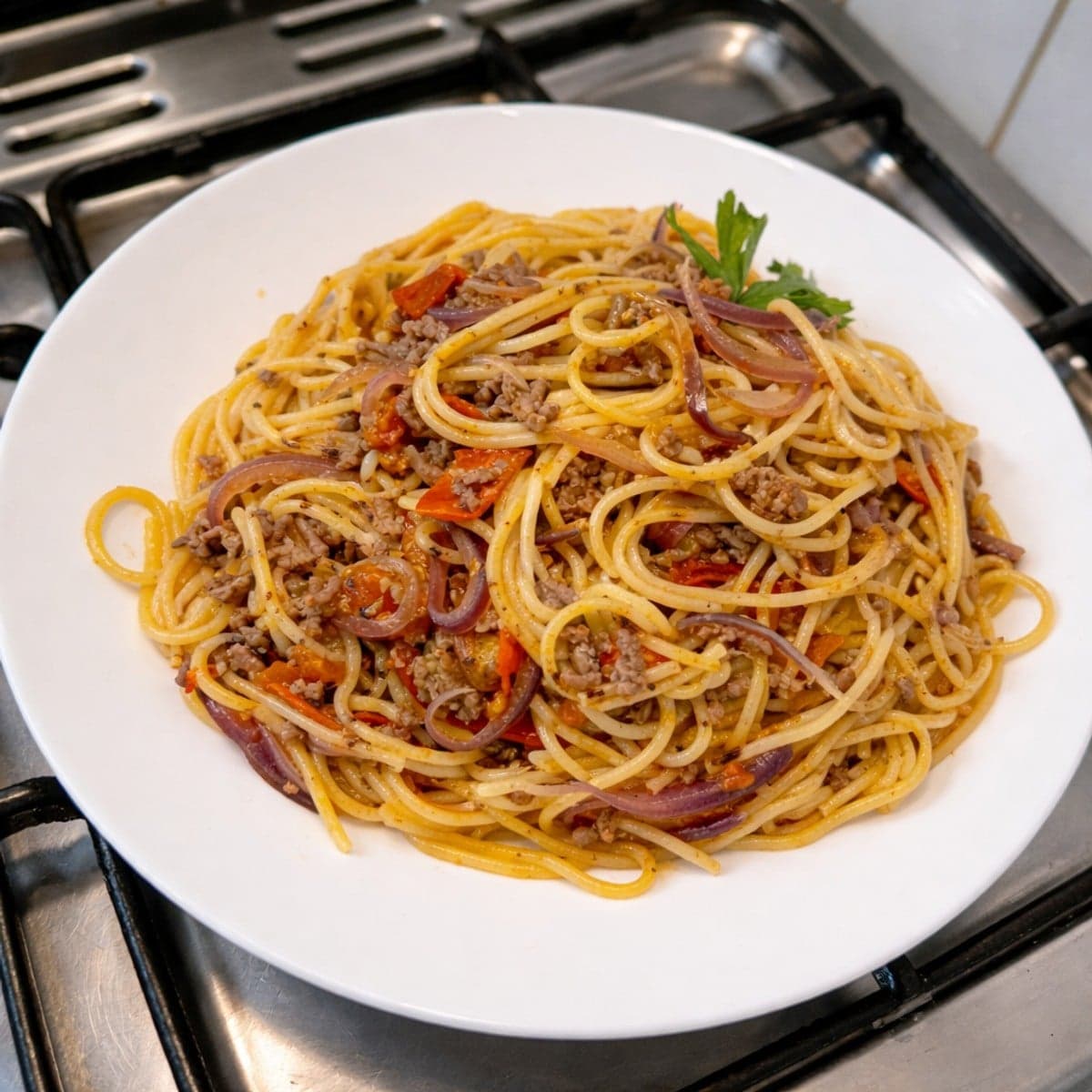 Spaghettis à la viande hachée
