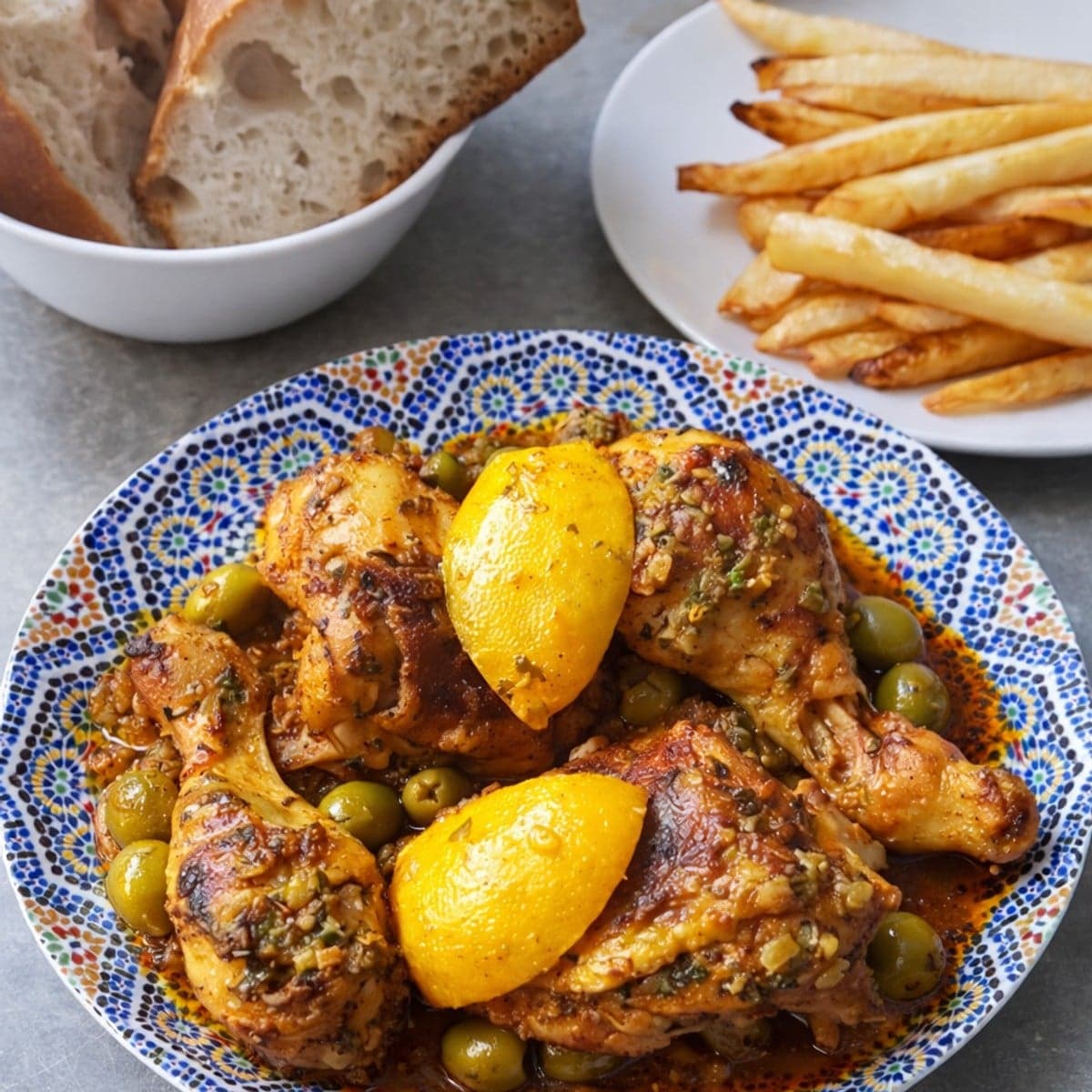 Tajine de poulet aux olives et citron confit : recette marocaine